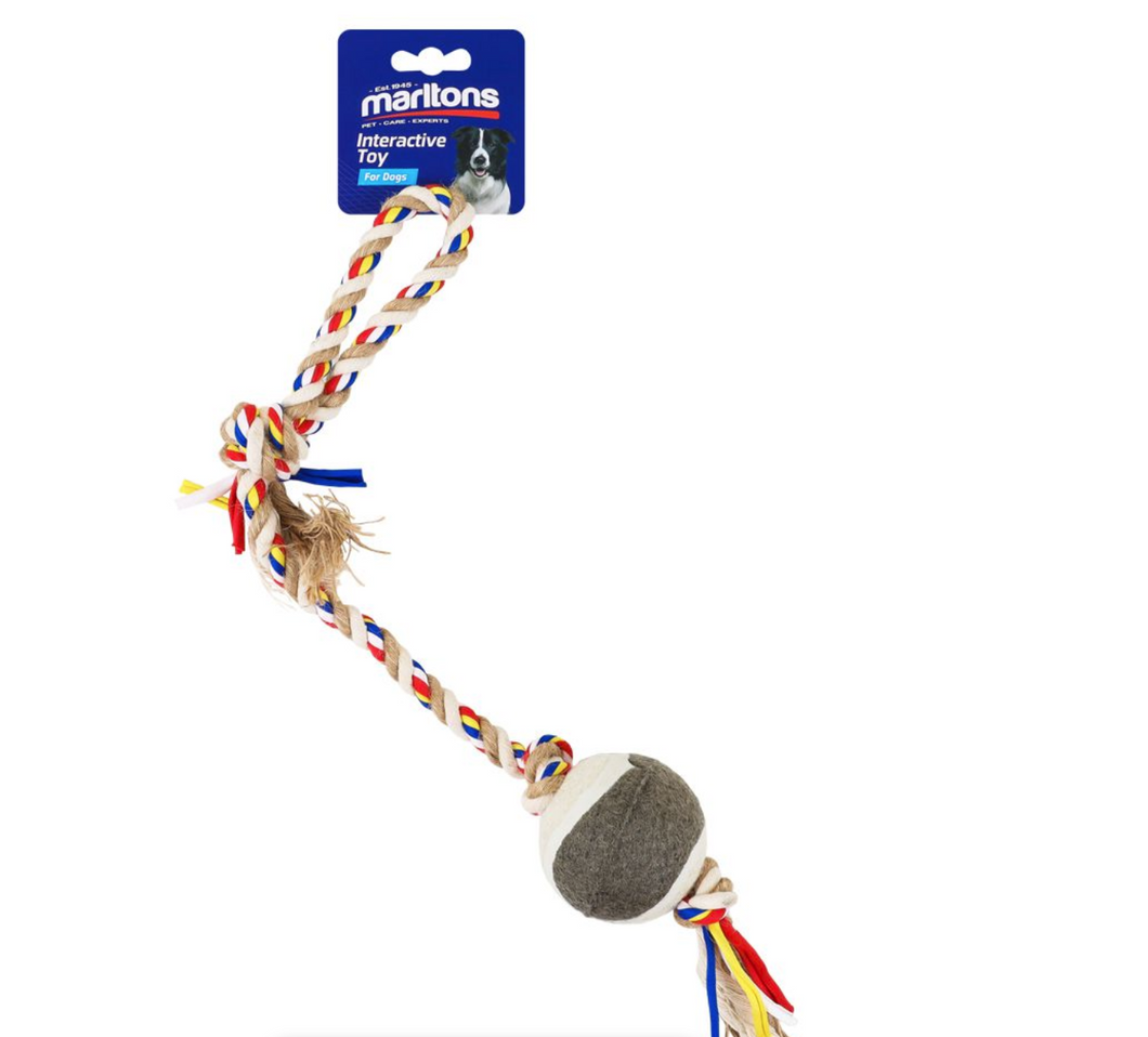 Marltons  Rope Toy 52Cm With Tennis Ball