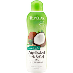 TropiClean Oatmeal & Tea Tree Medicated Itch Relief Dog & Cat Shampoo 355ml