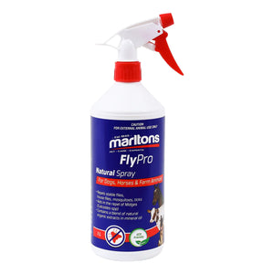 Marltons FlyPro Natural Spray For Dogs, Horses & Farm Animals (4 x 1lt)