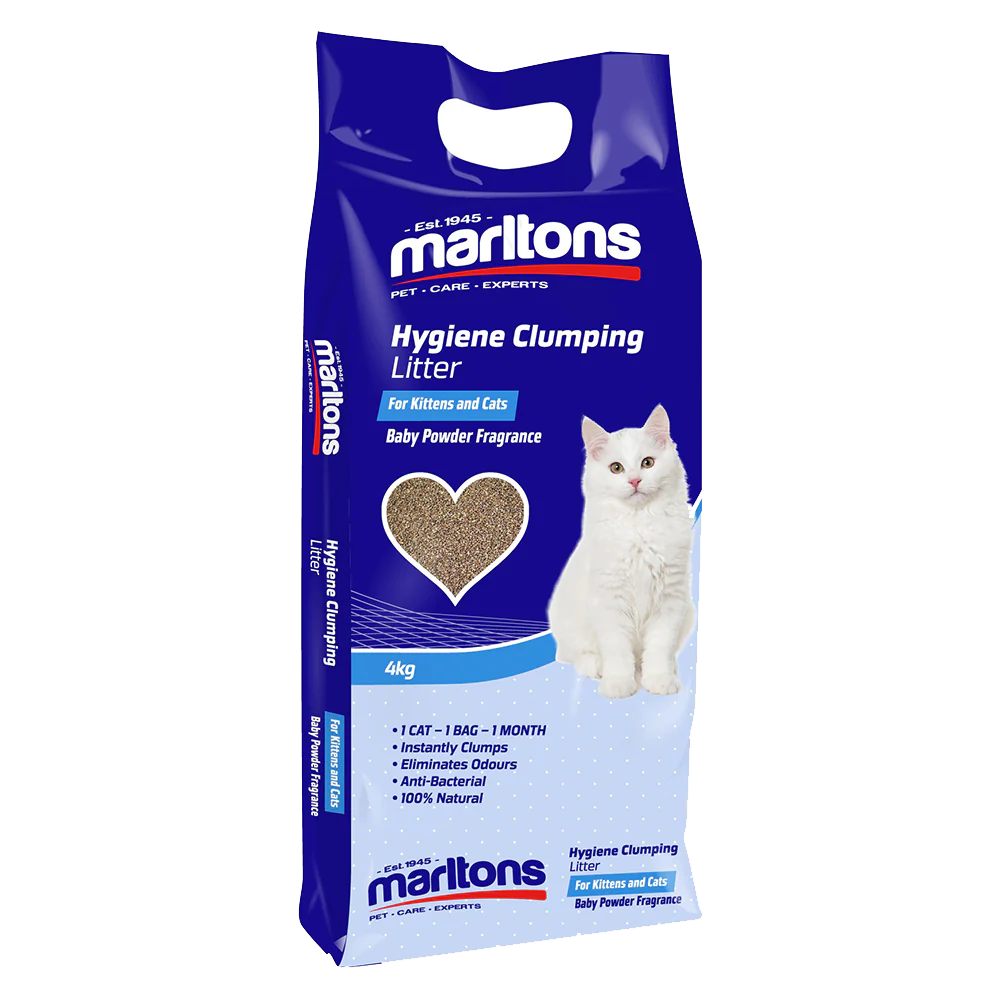 Marltons Hygiene Clumping Litter Baby Powder Fragrance (4 x 4kg)
