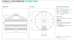 JoJo 5000Lt Low Profile Water Storage Tank