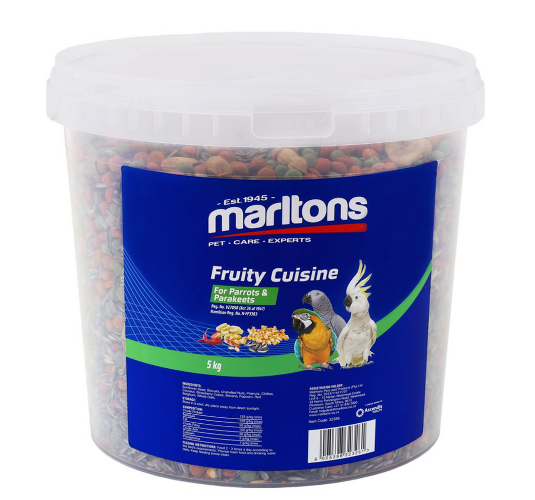 Marltons Fruity Parrot Cuisine 5kg - Bucket